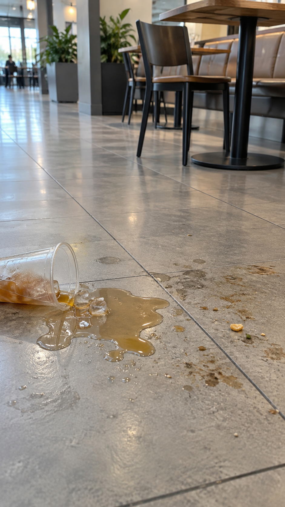 飲食物による床の汚れ